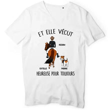 Charger l'image dans la galerie, Jusqu'à 2 chiens, t shirt personnalisé cheval et chien, tee shirt femme, Et elle vécut heureuse pour toujours