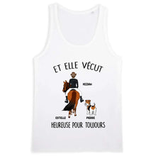Charger l'image dans la galerie, Jusqu'à 2 chiens, t shirt personnalisé cheval et chien, tee shirt femme, Et elle vécut heureuse pour toujours