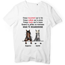Charger l'image dans la galerie, Jusqu'à 3 chevaux, t shirt personnalisé cheval, t shirt cheval femme, tee shirt cheval humour