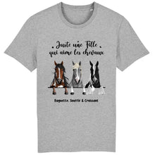 Charger l'image dans la galerie, Jusqu'à 3 chevaux, t shirt personnalisé cheval, tee shirt cheval femme, femme qui aime les chevaux