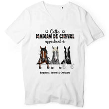 Charger l'image dans la galerie, Jusqu'à 3 chevaux, t shirt personnalisé cheval, tee shirt cheval femme, maman de cheval