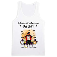 Charger l'image dans la galerie, Jusqu'à 12 chats, tee shirt personnalisé chat, t shirt maman chat Halloween, femme qui aime les chats