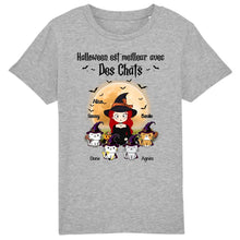 Charger l'image dans la galerie, Jusqu'à 12 chats, tee shirt personnalisé chat, t shirt maman chat Halloween, femme qui aime les chats