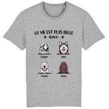 Charger l'image dans la galerie, Jusqu'à 9 chiens, t shirt personnalisé chien, t shirt maman chien, La vie plus belle avec des chiens