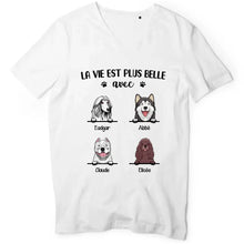 Charger l'image dans la galerie, Jusqu'à 9 chiens, t shirt personnalisé chien, t shirt maman chien, La vie plus belle avec des chiens