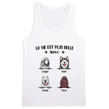 Charger l'image dans la galerie, Jusqu'à 9 chiens, t shirt personnalisé chien, t shirt maman chien, La vie plus belle avec des chiens