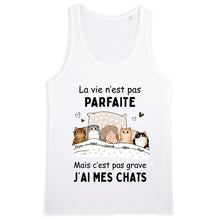 Charger l'image dans la galerie, Jusqu'à 9 chats, Tee shirt personnalisé chat, La vie n'est pas parfaite mais c'est pas grave j'ai mon chat