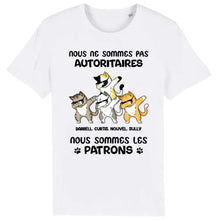 Charger l'image dans la galerie, Jusqu'à 9 chats, tee shirt personnalisé chat, Je ne suis pas autoritaire, Je suis le patro