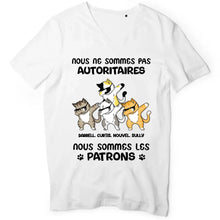 Charger l'image dans la galerie, Jusqu'à 9 chats, tee shirt personnalisé chat, Je ne suis pas autoritaire, Je suis le patro