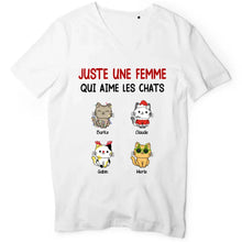 Charger l'image dans la galerie, Jusqu'à 9 chats, Tee shirt personnalisé chat, Juste une fille/femme qui aime les chats