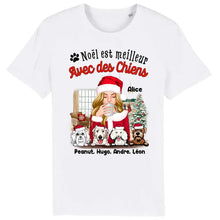 Charger l'image dans la galerie, Jusqu'à 6 chiens, T shirt personnalisé chien, Noël est meilleur Avec des chiens, Maman chiens
