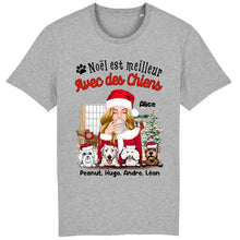 Charger l'image dans la galerie, Jusqu'à 6 chiens, T shirt personnalisé chien, Noël est meilleur Avec des chiens, Maman chiens