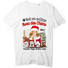 Charger l'image dans la galerie, Jusqu'à 6 chiens, T shirt personnalisé chien, Noël est meilleur Avec des chiens, Maman chiens