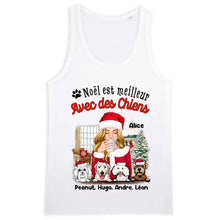 Charger l'image dans la galerie, Jusqu'à 6 chiens, T shirt personnalisé chien, Noël est meilleur Avec des chiens, Maman chiens