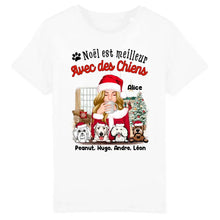 Charger l'image dans la galerie, Jusqu'à 6 chiens, T shirt personnalisé chien, Noël est meilleur Avec des chiens, Maman chiens