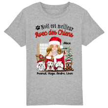 Charger l'image dans la galerie, Jusqu'à 6 chiens, T shirt personnalisé chien, Noël est meilleur Avec des chiens, Maman chiens