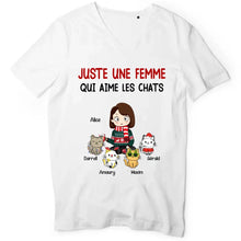 Charger l'image dans la galerie, Jusqu'à 9 chats, tee shirt personnalisé chat, juste une fille qui aime les chats, t shirt maman chat