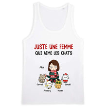 Charger l'image dans la galerie, Jusqu'à 9 chats, tee shirt personnalisé chat, juste une fille qui aime les chats, t shirt maman chat