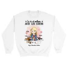 Charger l'image dans la galerie, Jusqu'à 5 chiens, Sweat à capuche chien personnalisé, Sweat à capuche maman chiens, juste une fille qui aime les chiens