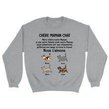 Charger l'image dans la galerie, Jusqu'à 9 chats, Sweat personnalisé chat, Pull chère maman chat, Cadeaux pour la fête des mères