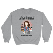 Charger l'image dans la galerie, Jusqu'à 9 animaux, Sweat à capuche personnalisé chat et chien, juste une fille qui aime les chats et les chiens