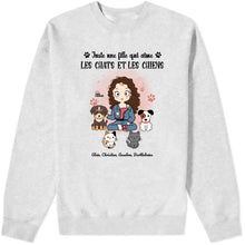 Charger l'image dans la galerie, Jusqu'à 9 animaux, Sweat à capuche personnalisé chat et chien, juste une fille qui aime les chats et les chiens