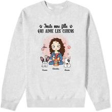 Charger l'image dans la galerie, Jusqu'à 9 chiens, Sweat à capuche personnalisé chien, Sweat à capuche maman chien, juste une fille qui aime les chiens