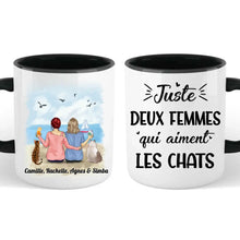 Charger l'image dans la galerie, Jusqu'à 4 chats, Mug chats maman personnalisé, juste duex femmes qui aiment les chats