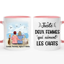 Charger l'image dans la galerie, Jusqu'à 4 chats, Mug chats maman personnalisé, juste duex femmes qui aiment les chats