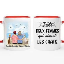 Charger l'image dans la galerie, Jusqu'à 4 chats, Mug chats maman personnalisé, juste duex femmes qui aiment les chats