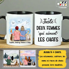 Charger l'image dans la galerie, Jusqu'à 4 chats, Mug chats maman personnalisé, juste duex femmes qui aiment les chats