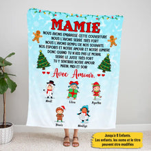 Charger l'image dans la galerie, Couverture personnalisée, Plaid en polaire Noël Cadeau pour Mamie, Maman, Jusqu'à 8 enfants