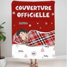 Charger l'image dans la galerie, Couverture personnalisée, Plaid en polaire Noël Cadeau pour les amateurs de Chat/Chien, Jusqu'à 6 animaux