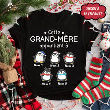 Charger l'image dans la galerie, Jusqu’à 12 enfants, T-shirt personnalisé grand-père grand-mère, ce grand-père appartient à, cadeau de Noël à mon petit-enfant