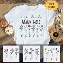 Charger l'image dans la galerie, Jusqu'à 12 enfants, T-shirt personnalisé grand-père grand-mère T-shirt de jardin de grand-mère pour la fête des mères