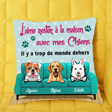 Charger l'image dans la galerie, Oreiller Jusqu'à 9 chiens, Coussin personnalisé j'aime rester à la maison avec mon chien, plus de 150 races de chiens