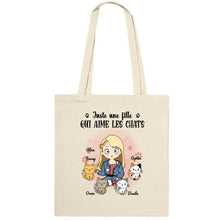 Charger l'image dans la galerie, Jusqu'à 12 chats, Sac fourre-tout chat personnalisé, tote bag maman chat, juste une fille qui aime les chats