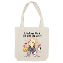 Charger l'image dans la galerie, Jusqu'à 12 chats, Sac fourre-tout chat personnalisé, tote bag maman chat, juste une fille qui aime les chats