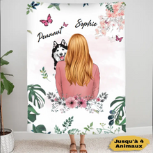 Charger l'image dans la galerie, Couverture personnalisée, Plaid en polaire cadeau pour maman chat/chien, Amour à mon chien et chat