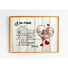 Charger l'image dans la galerie, Poster personnalisée, À ma femme (Photo dans cœur), Cadeau de Saint-Valentin pour couple/amoureux