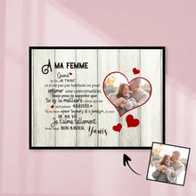 Charger l'image dans la galerie, Poster personnalisée, À ma femme (Photo dans cœur), Cadeau de Saint-Valentin pour couple/amoureux