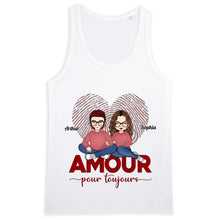 Charger l'image dans la galerie, T-shirt couple personnalisé, cadeau Saint Valentin pour elle, amour pour toujours, Cadeau personnalisé pour couple