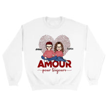 Charger l'image dans la galerie, T-shirt couple personnalisé, cadeau Saint Valentin pour elle, amour pour toujours, Cadeau personnalisé pour couple