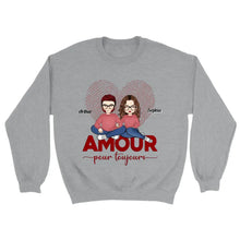 Charger l'image dans la galerie, T-shirt couple personnalisé, cadeau Saint Valentin pour elle, amour pour toujours, Cadeau personnalisé pour couple
