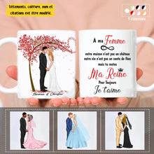 Charger l'image dans la galerie, Tasse personnalisée pour couple, cadeau de Saint-Valentin pour elle lors de mon mariage, à ma tasse femme