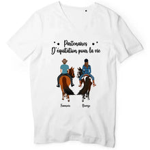Charger l'image dans la galerie, Jusqu'à 3 chevaux, t shirt personnalisé cheval, partenaires d'équitation pour la vie