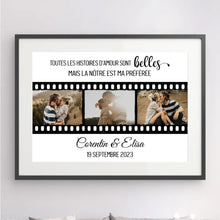Charger l'image dans la galerie, Passe-partout Personnalisée, Cadeau poster encadré pour couple, Notre Histoire D'amour
