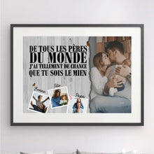 Charger l'image dans la galerie, Passe-partout Photo Personnalisée, Cadeau poster encadré pour la famille, De tous les pères du monde