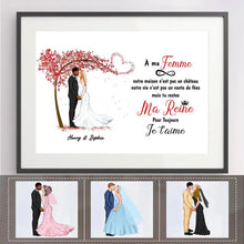 Charger l'image dans la galerie, Passe-partout Personnalisée, Cadeau poster encadré pour couple, À ma femme