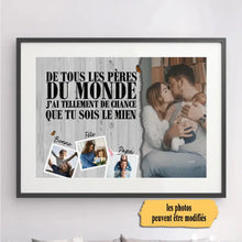 Charger l'image dans la galerie, Passe-partout Photo Personnalisée, Cadeau poster encadré pour la famille, De tous les pères du monde